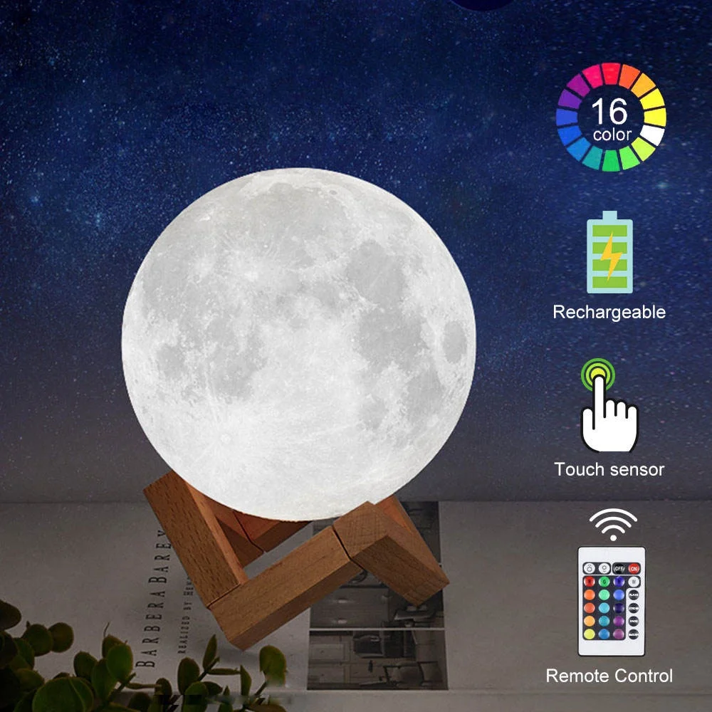 Wifi Tuya 3D Smart Led Night Moon Light Living Room Decoration Lighting Moon Magnetic Floating Table Lamp