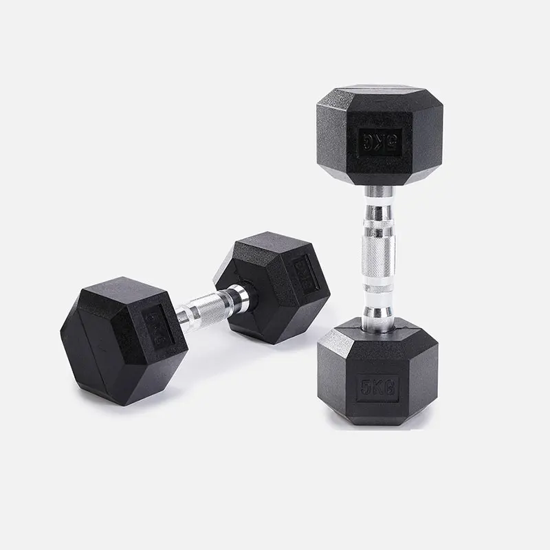 Commercial Fitness Exercises Workout Sport Rubber Hex Gym  Dumbbell Hexagonal Dumbbell Weights Set