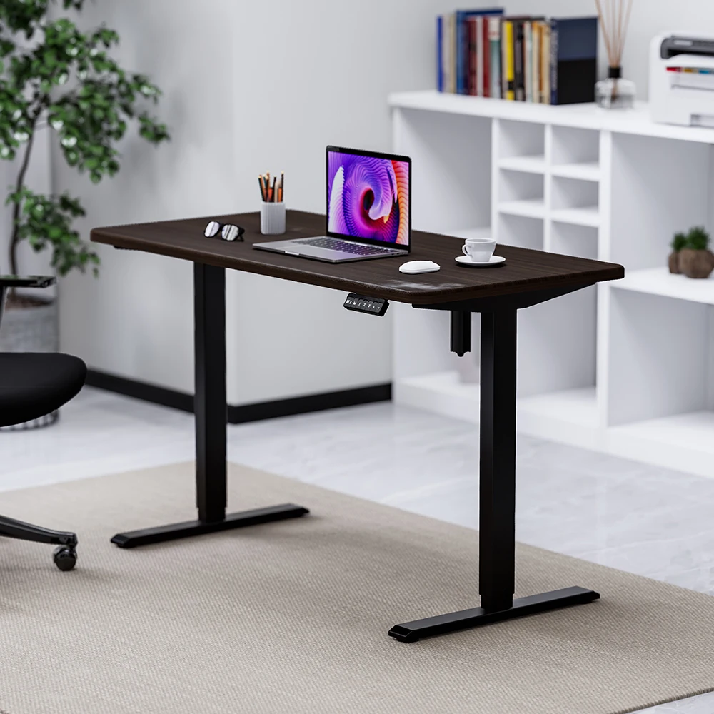 Office Luxury Ergonomic Electric Standing Desk Adjustable Height Black Grey White Computer Stand Up Desk Frame