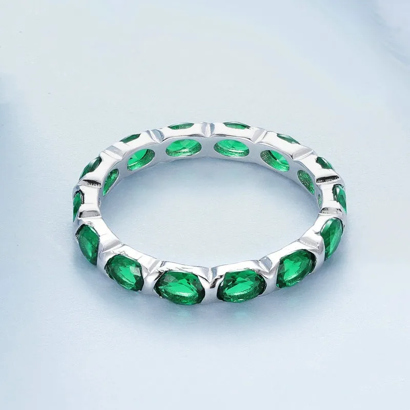 New luxury emerald zircons sterling bague argent alibaba wholesale jewellery finger rings 925 silver women