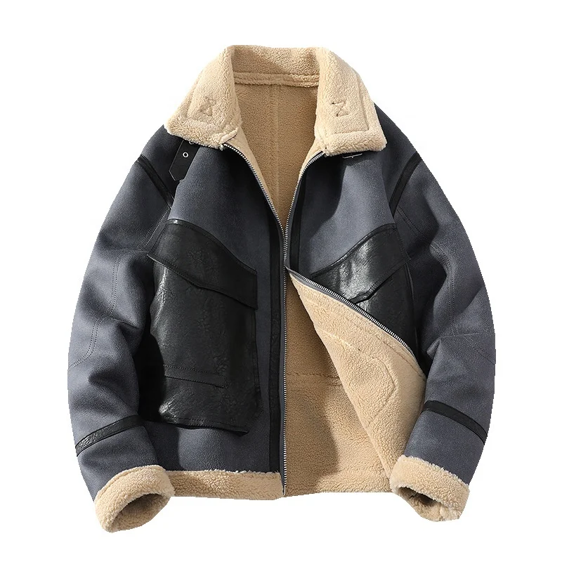 Winter Plus Size Mens Clothing chaqueta custom jacket for men with fur Thick Warm heavy weight Coat  men leather jacket with fur