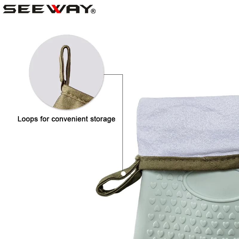 Seeway Waterproof Kitchen Silicone Smoker Grilling Cooking Baking Oven Mitts