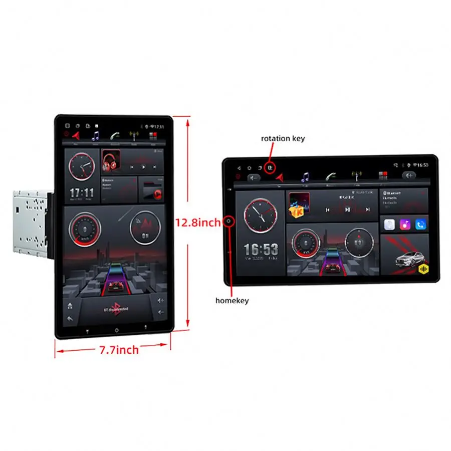 13.3 Inch Autoradio Mp5 Stereo Video Player Automatic Rotating Vertical Dcreen Navigation Universal 2 Din Android Car Radio
