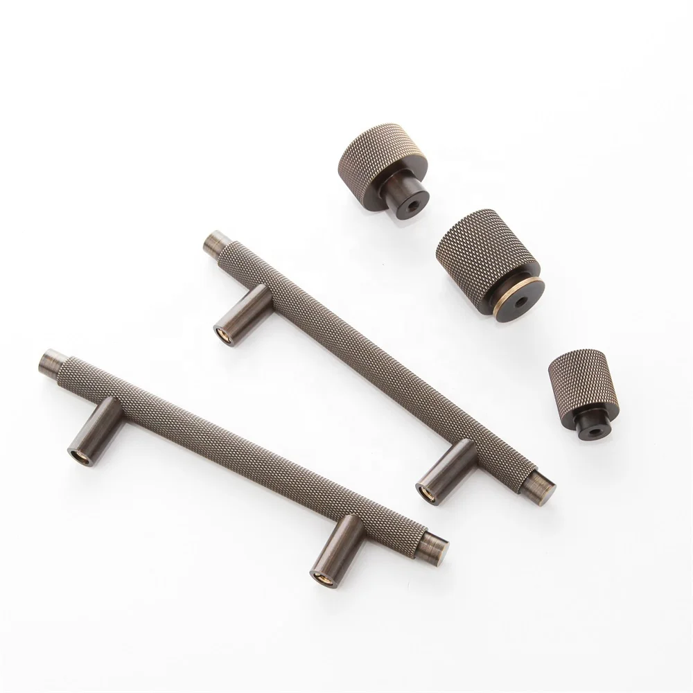 New Selling Furniture Hardware Drawer Accessory Pull Handles Cabinet Drawer Knurled T Bar Handle & Knobs