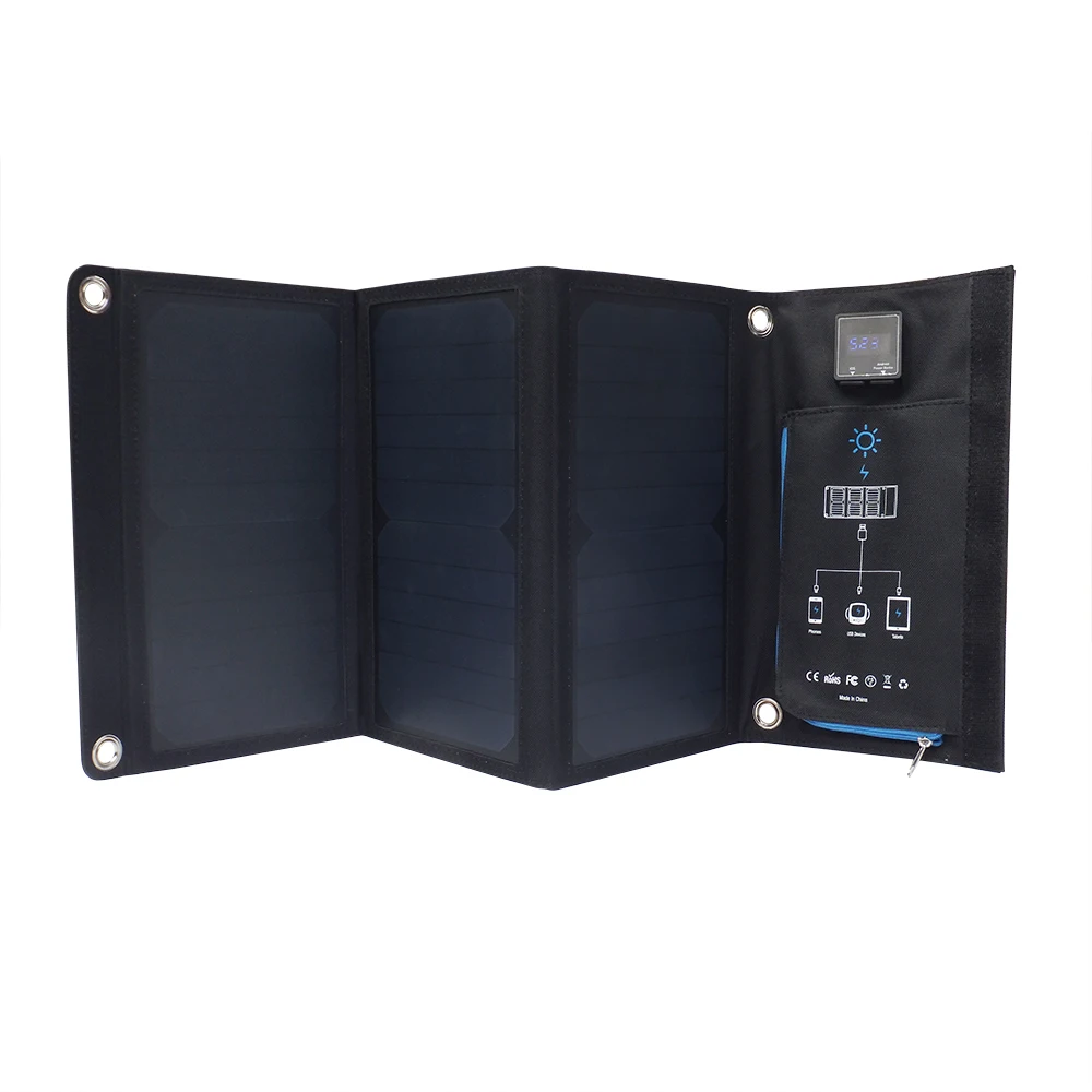 ЖК-дисплей Mini 21W Солнечная система Sunpower для мобильного телефона портативная складная солнечная панель зарядное устройство