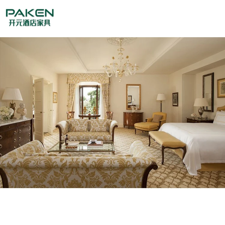 Guangdong supplier custom made 5 stars hotel bed room furniture complete set for europe market