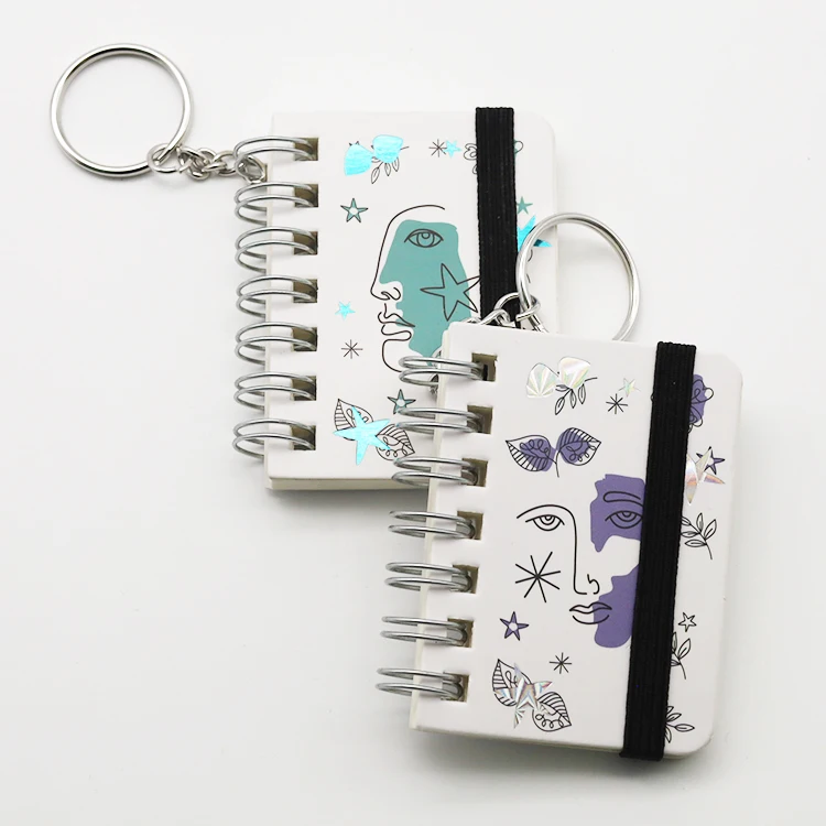 Easily Carry Mini Spiral Memo Notebook With Key Chain And Foil Craft Small Spiral Notebooks