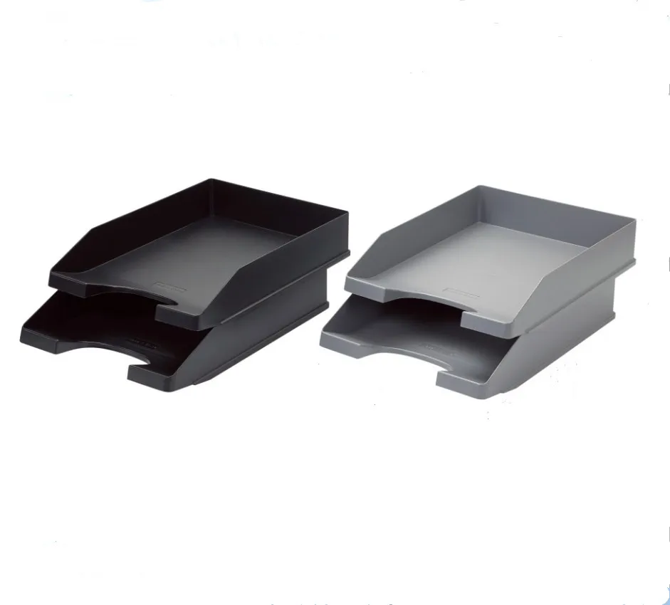 US-7022 Stack Up Office File Tray 2 Layers Plastic Letter  Organizer Desktop Paper Sorter
