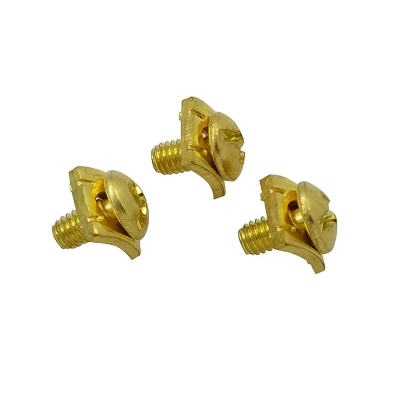 Newest M4 Terminal Box Use Cold Heading Pan Head Phillips Brass Sems Washer Screw With Rectangular Washer