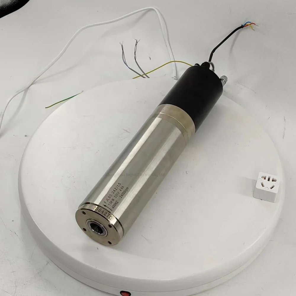 ATC 1.5kw Spindle 2.2KW ISO20 Holder Water Cooled Automatic Tool Spindle 24000rpm with inverter