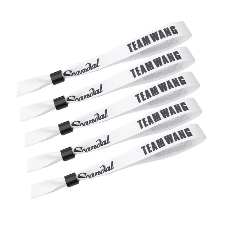 manufacturer wholesale custom cheap festival polyester bracelet sublimation blank fabric woven wristband with plastic clasp