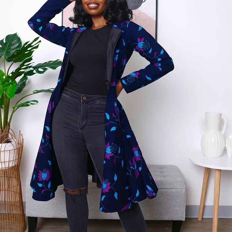 Custom Mix African Wax Fabric Dress Zip Close Lining Women Dress Clothes in African Style