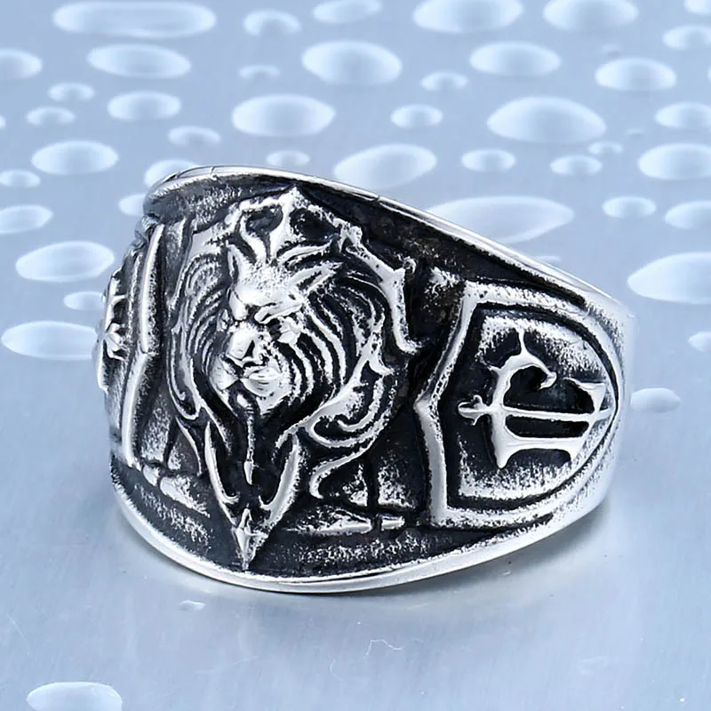 BEIER World of Warcraft - The Alliance 316L Stainless Steel Lion Theme Ring