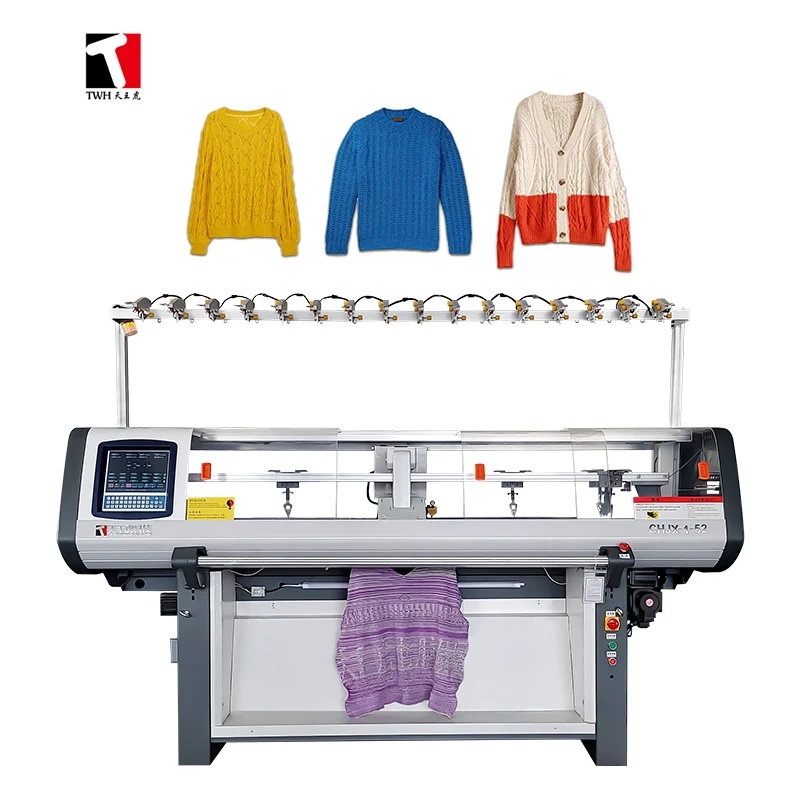 Used single system sweater flat knitting machine 52inch flat knitting machine 12g