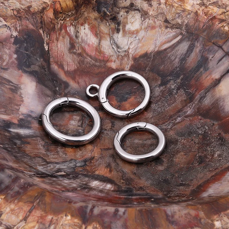 VEROMCA 30/31/35mm High Quality Stainless Steel Round Key Opening Spring Ring Hardware case Clasp