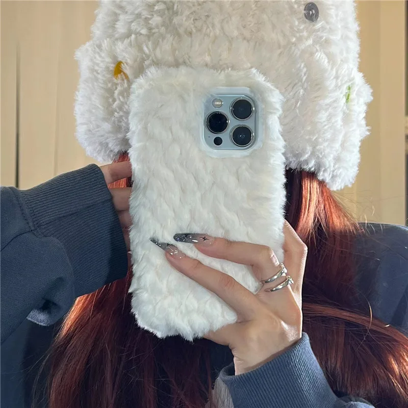 wholesale price soft fur mobile accessories phone case for iphone xr xs max 11 12 13 14 pro