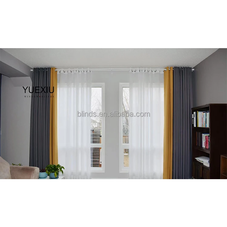 Wholesale Ready Made Curtain Window Polyester Sheer Curtains Fabric Decoration