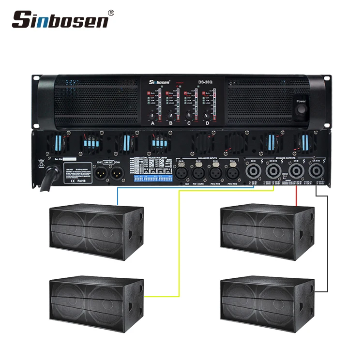 Sinbosen DS-20Q professional 4 channel switching power supply amplifier suitable for dual 18-inch subwoofer