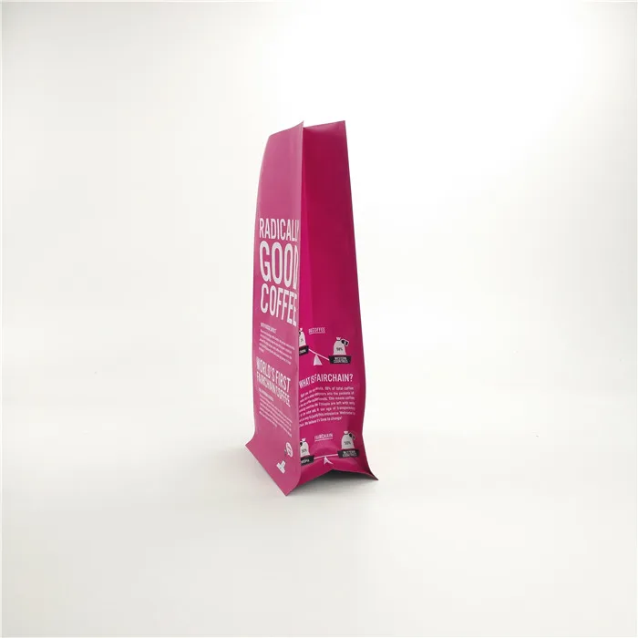 High Quality Food Packaging Zipper Aluminum Foil Pouch Bag Square Bottom Plastic Bag