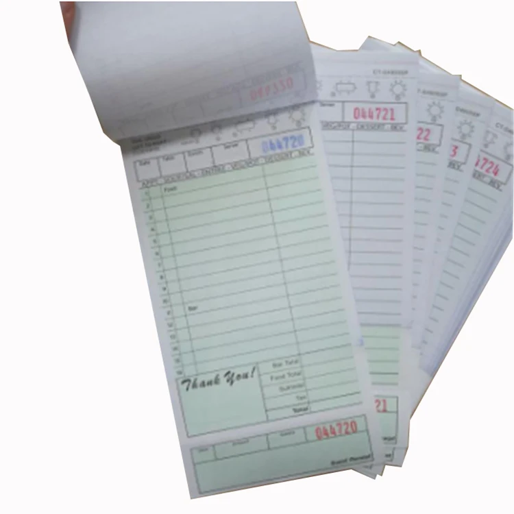 
restaurant guest check carbonless paper book printing CT-G4900SP 