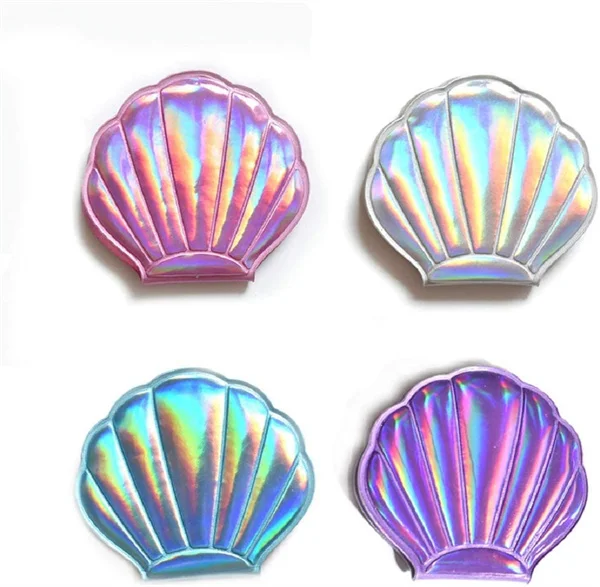 Голографическое кожаное зеркало на заказ Bling Shell