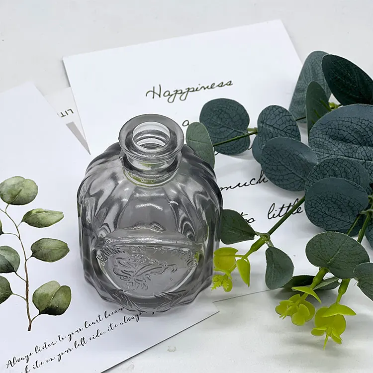 Factory produced 100ml gray thicken bottom aroma fragrance glass reed glass diffuser bottles luxury for daily use