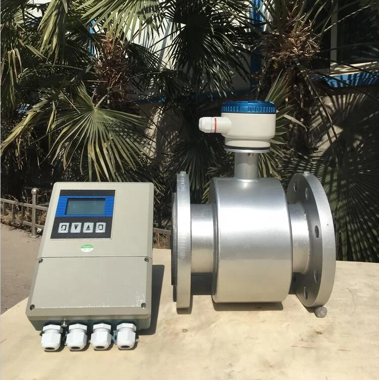 Intelligent 24V Remote IP68 Waterproof Large-caliber 10 Inch 250mm Sulphuric Acid H2SO4 Electromagnetic Water Meter Flowmeter
