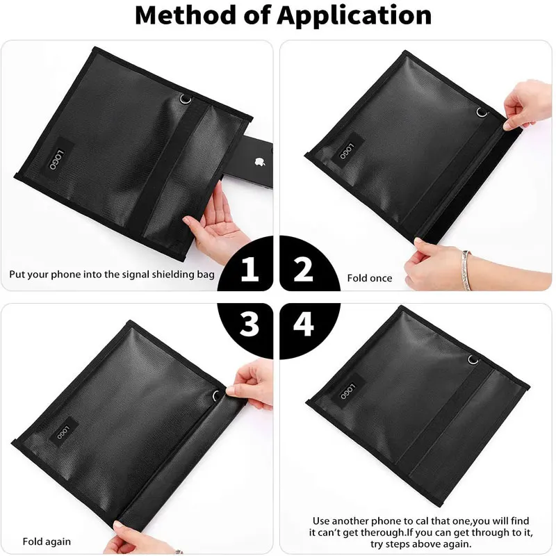 Signal Blocking Jammer Bag Key Fob Protector Fireproof Waterproof Faraday Pouch Bag Prevents Theft Tracking for Tablets Laptop