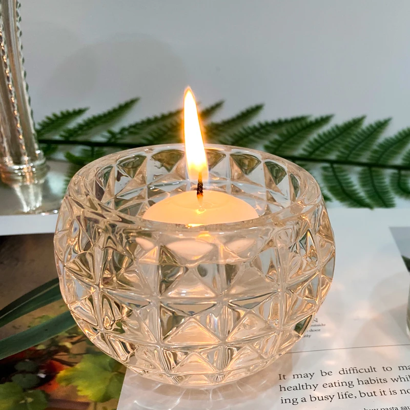 24 Pack Floating Candles 3inch White Unscented Wax Burning Candles for Weddings Party and Holiday