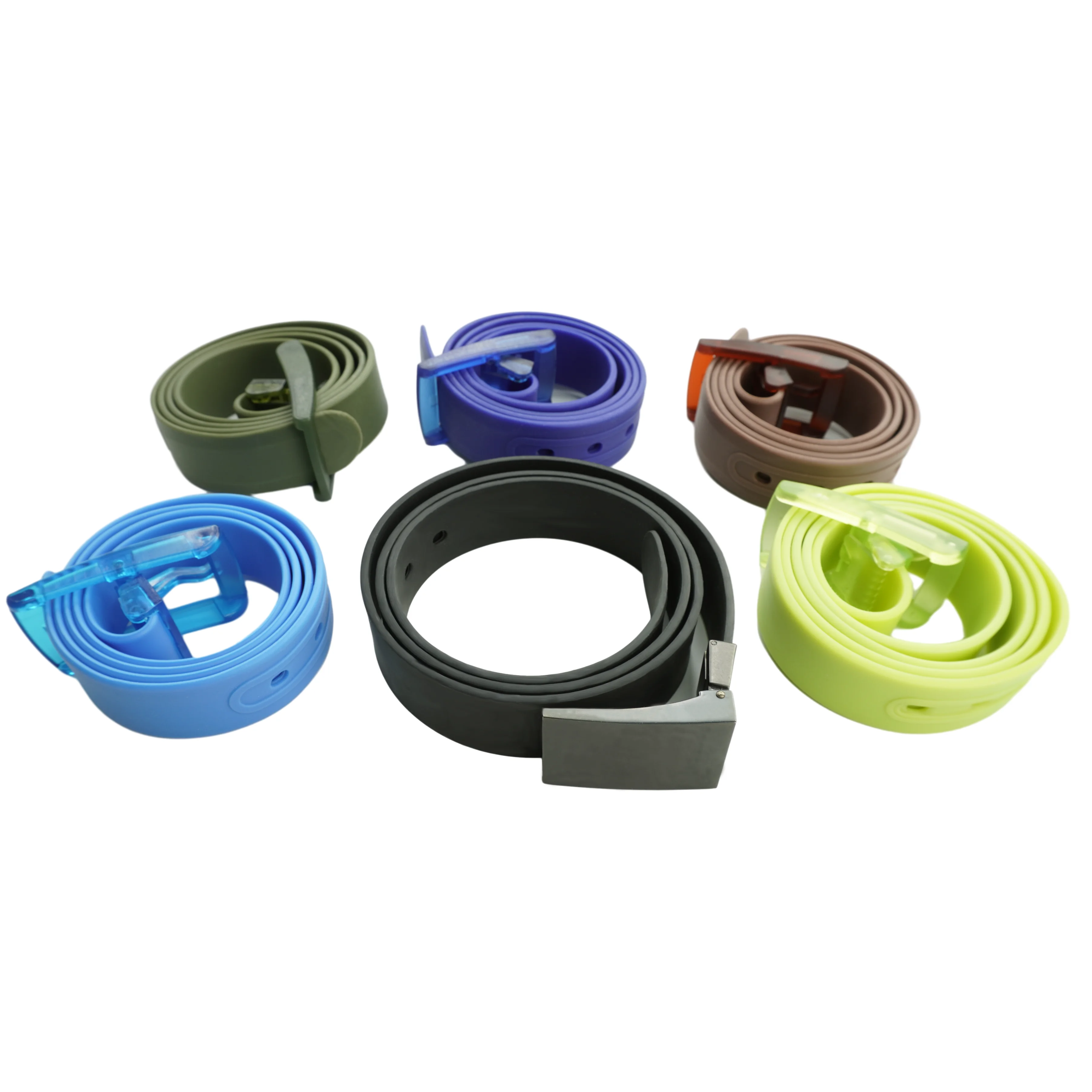 Производитель поставляет Модные индивидуальные многоцветные силиконовые Опциональные резиновые ремни из сплава и пластиковой пряжки