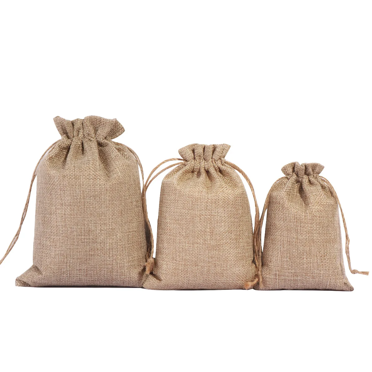 Promotional Custom Jute Sack Burlap bags For Seed Coffee Beans drawstring gift pouch jute drawstring bag