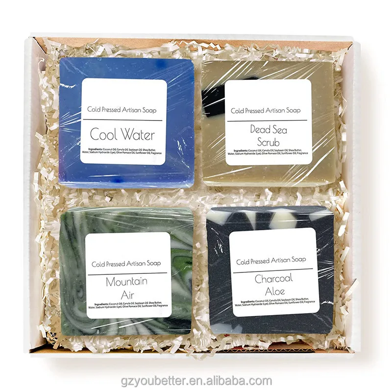 Soap Bar  Body Soap Gift Sets for Men Handmade Organic Bar Soap Box Exfoliating Natural Man