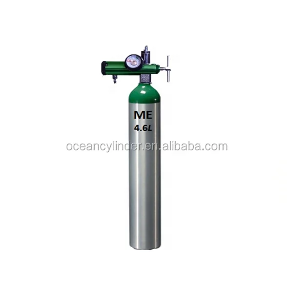 HG-IG ISO7866/DOT Aluminum Oxygen Cylinder , MD ME Series Medical oxygen O2 tank  for sale