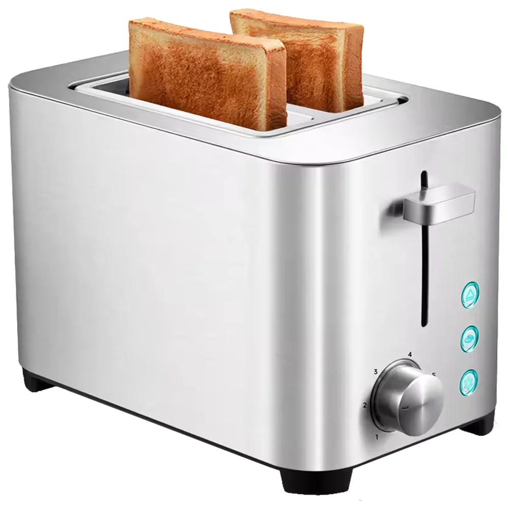 Tenfly Home Bread Toaster, Stainless Steel 2 Slice Bread Maker with LED Light Pop-up Breakfast Sandwich Maker Factory Custom