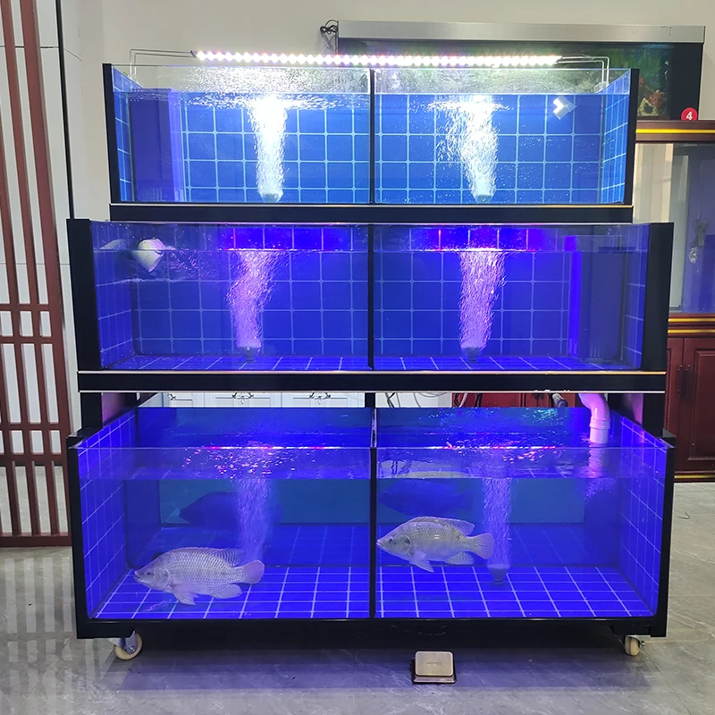 Made In China Commercial Vertical Glass Fish Tank Live Seafood Tank Fish