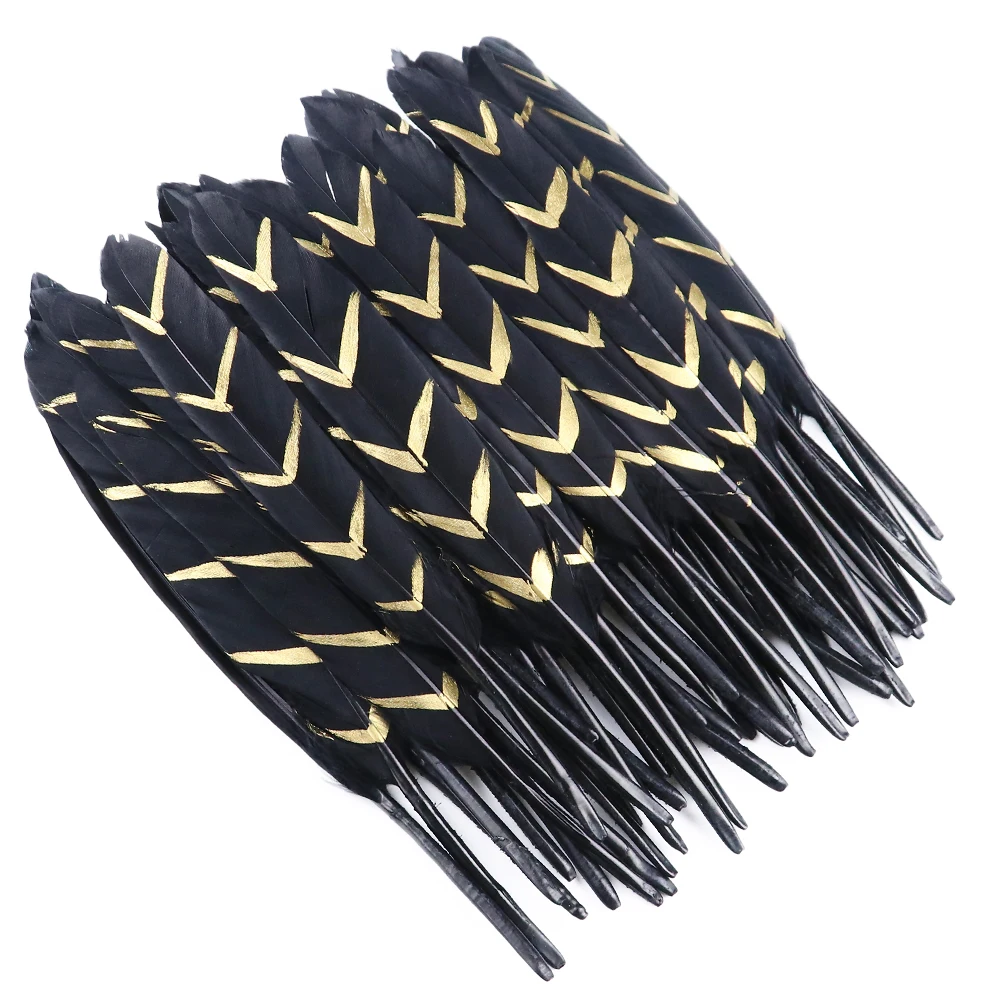 factory price  drak purple 10-18cm  Feathers Jewelry Crafts Plume Custom hand  Printed Goose Feather for Crafts Hats toys