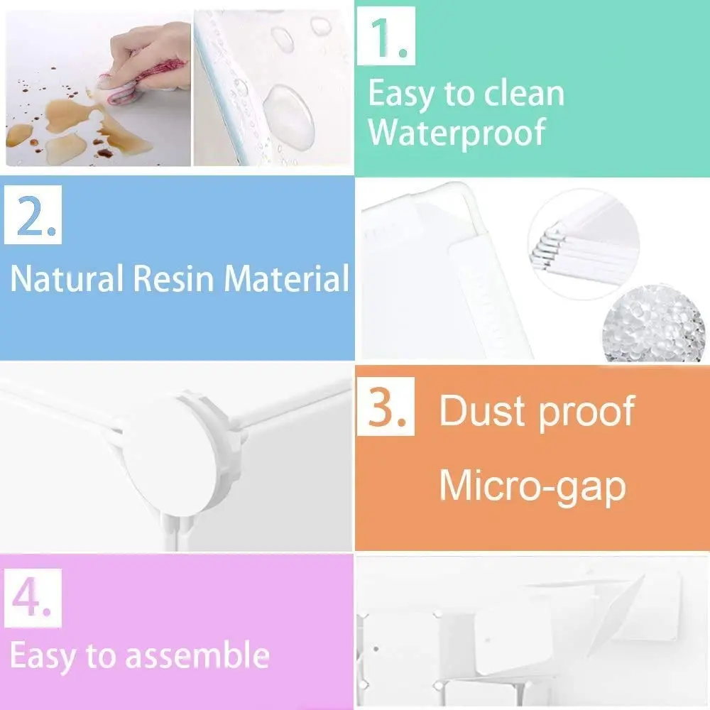 Manufacturer PP Plastic Material DIY 10 12 15 16 Assemble Cube Storage Cabinet