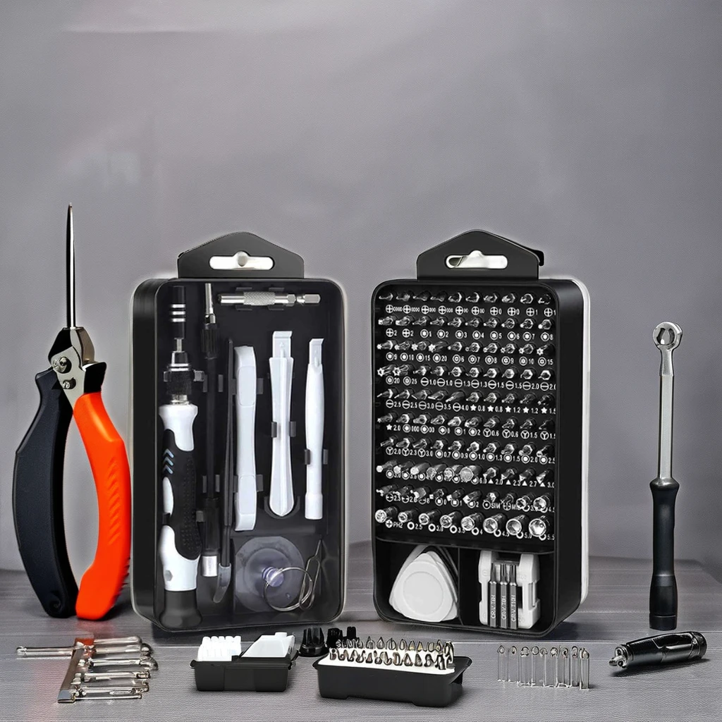 Professional 115-in-1 Precision Magnetic Electronics Repair Tool Kit Industrial Chrome Screwdriver Bits Set Torx OEM