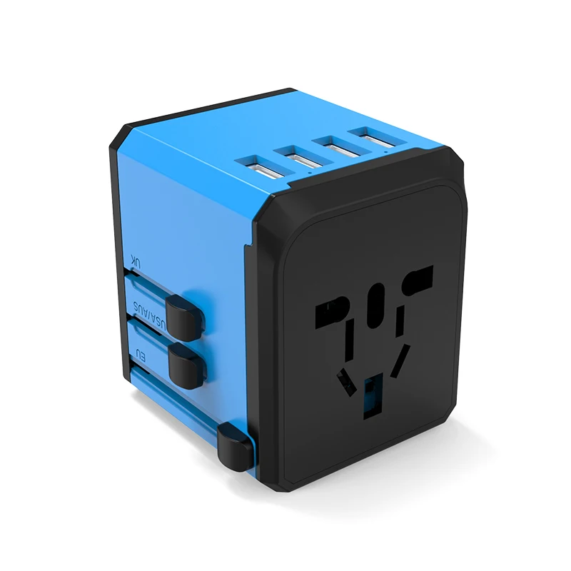 4USB+Type C Ac Converter Plug Universal Travel Adapter Converter ABS Travel Adapter