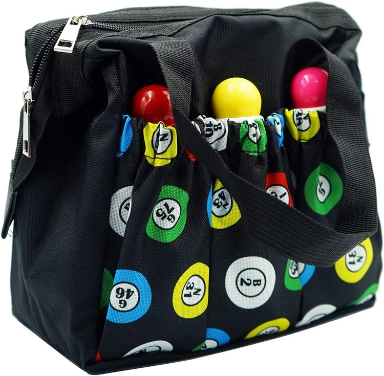 Factory Custom Print Wholesale Waterproof Oxford Fabric Bingo Tote Bag Bingo Dauber Bags with 6 Pockets