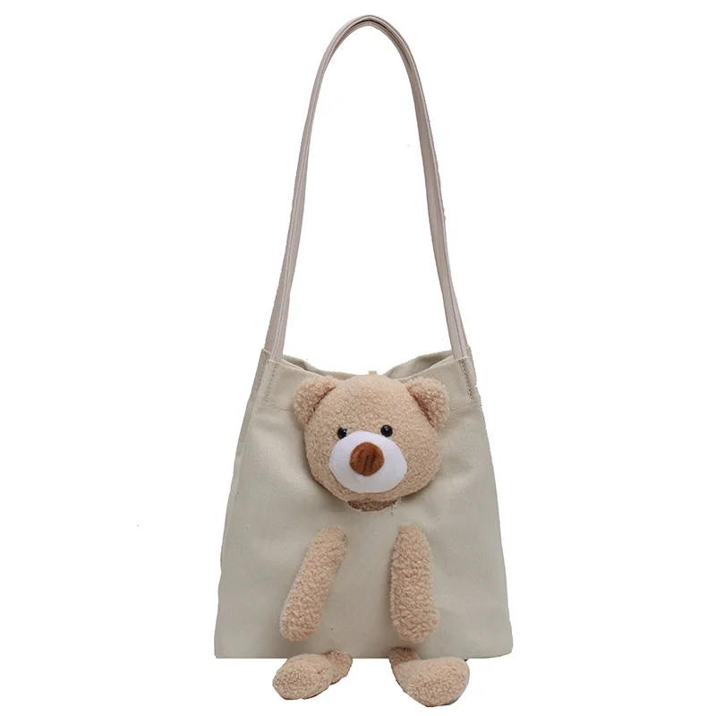 STABILE  Little Bear Canvas Female  bag 2020 New Wave Cute Student  girls Shoulder handbag
