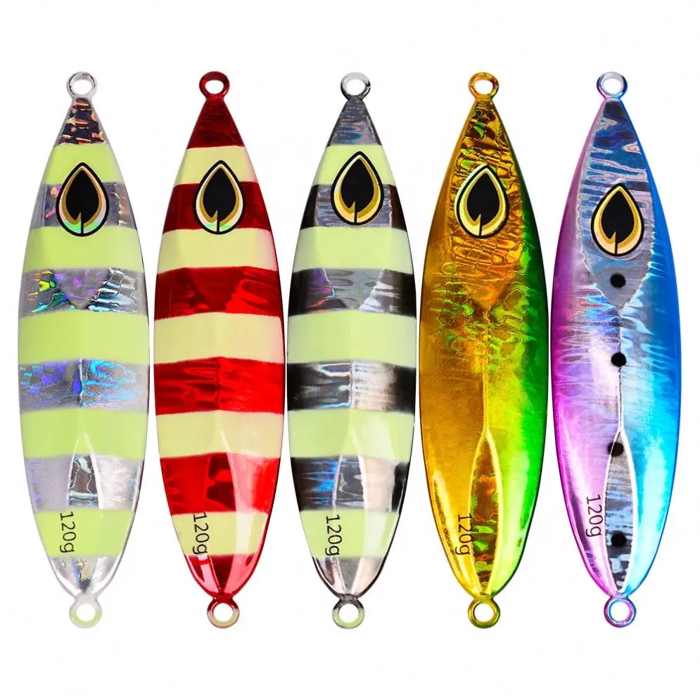 High Quality Saltwater Jigging Bait Fishing Lure 80G 100G 120G Long Cast Sea Fishing Metal Lead Slow Pitch Jigs