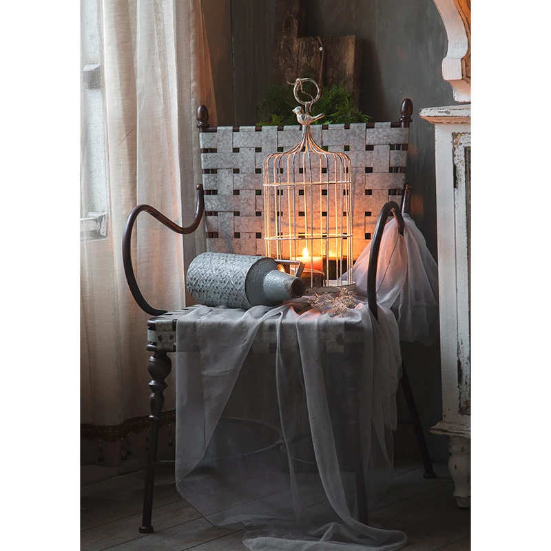 Retro Light Luxury French High White Small Garden Camping Metal Dinning Outdoor Chairs With Arm