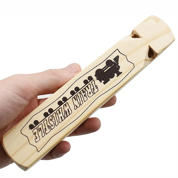 Custom Wood Solid Train Whistle Toy with 4 Tone for Musical Instrument Locomotive Sound Warning Wooden Thomas Carnival Prize