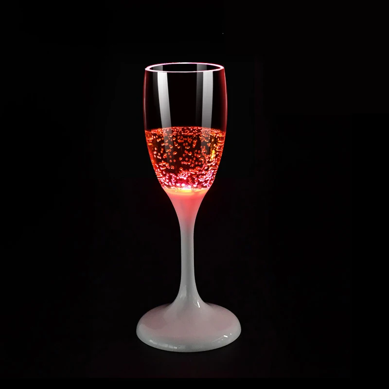 BST Wholesale Customized Logo LED champagne Glasses Luminous Glass Cup for Party Decorations