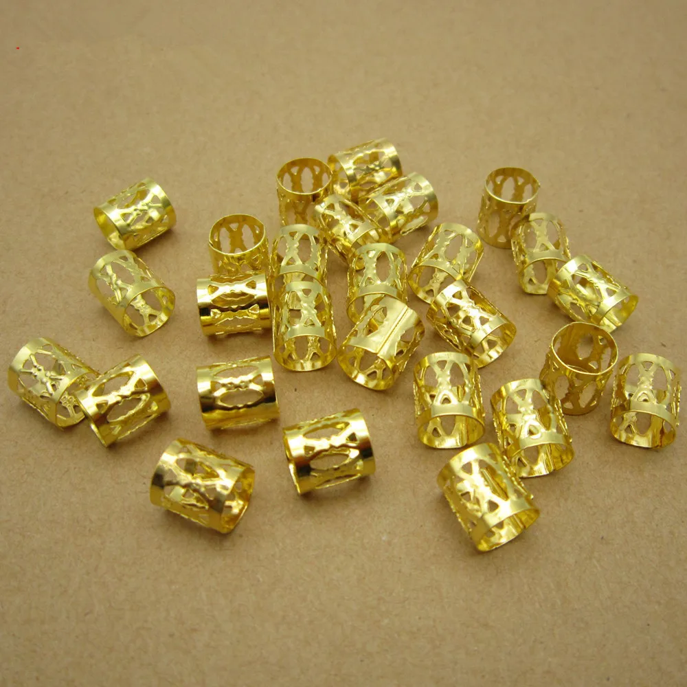  AIFANLIDE High Quality Metal Cuff Hair Beads For Synthetic Crochet Braids Extension Accessories 100pieces/pack