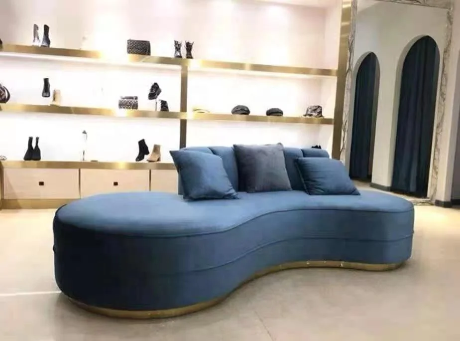 Modern design semi circle fabric living room sofa furniture half moon round velvet sectional sofas