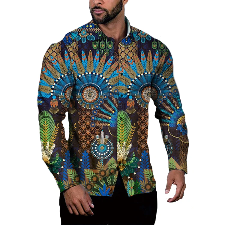 New design Anti-pilling printed shirts camisas arabes para hombres 3d print t shirt