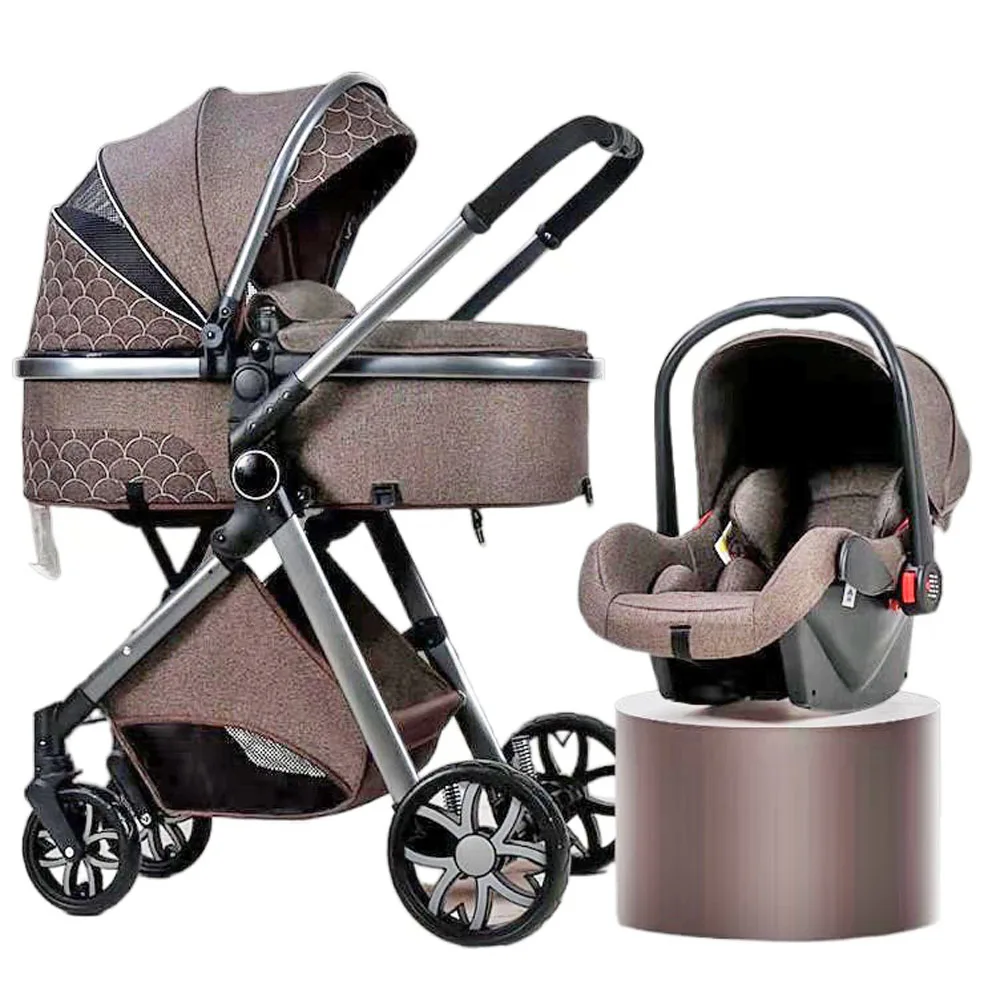 2024 Travel Luxury Lightweight Baby Stroller Carseat Combo Buggy Baby Stroller 3 in 1 Baby Pram Pushchairs Car Seat Strollers