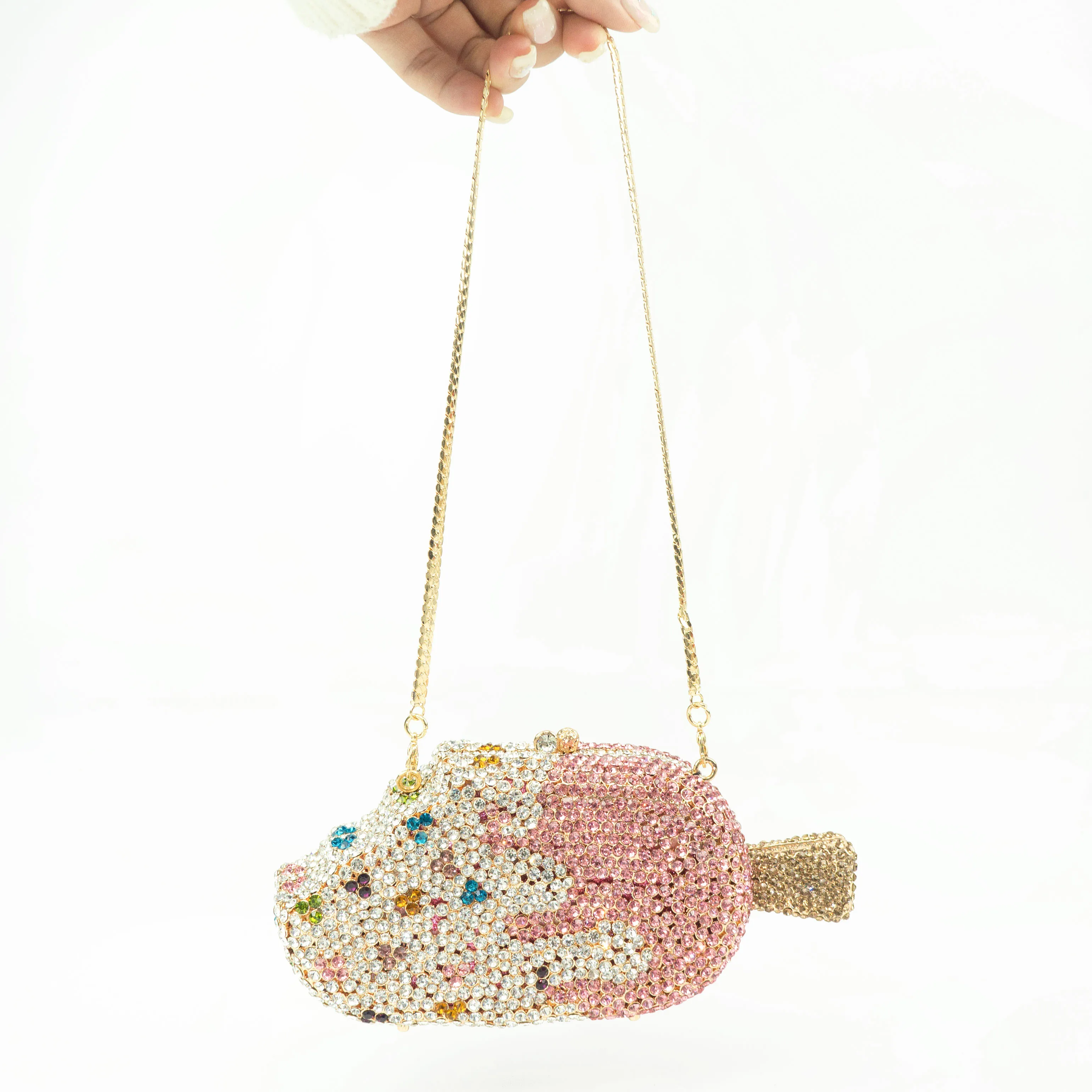 New Product Idea 2023 Luxury Crystal Purses Handbags Mini Popsicle Clutch Party Flavor Evening Bags Rhinestone Ice Cream Bag